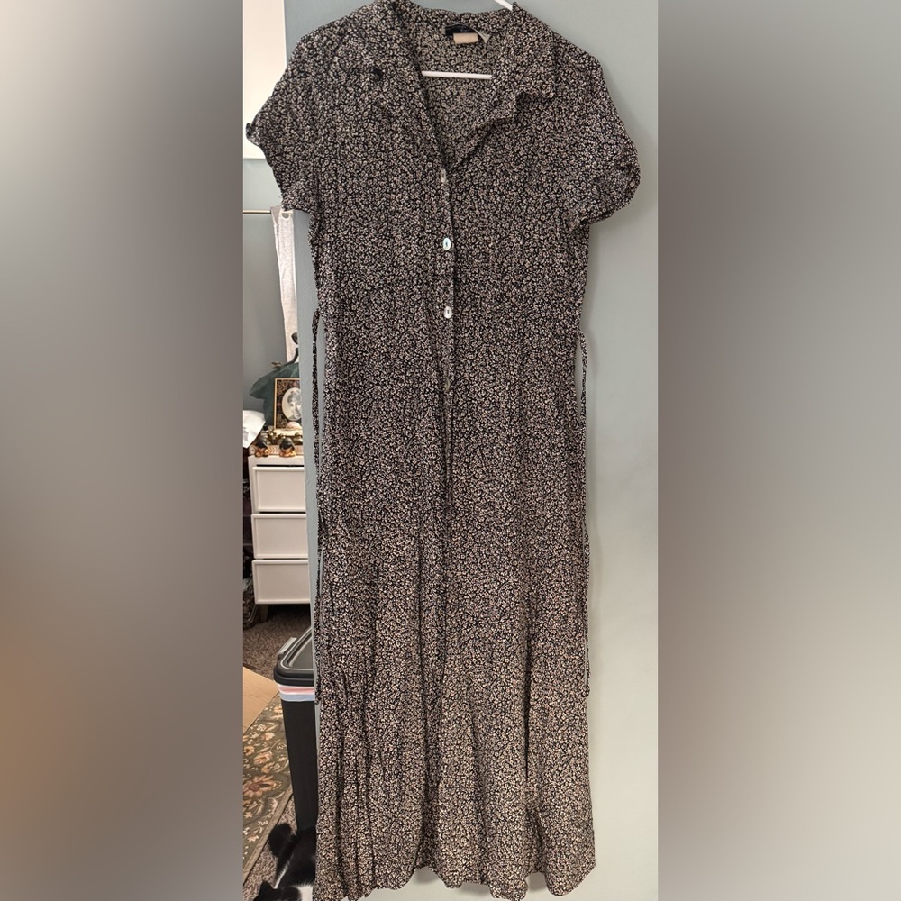 Y2K Floral Button down Tie Back Dress